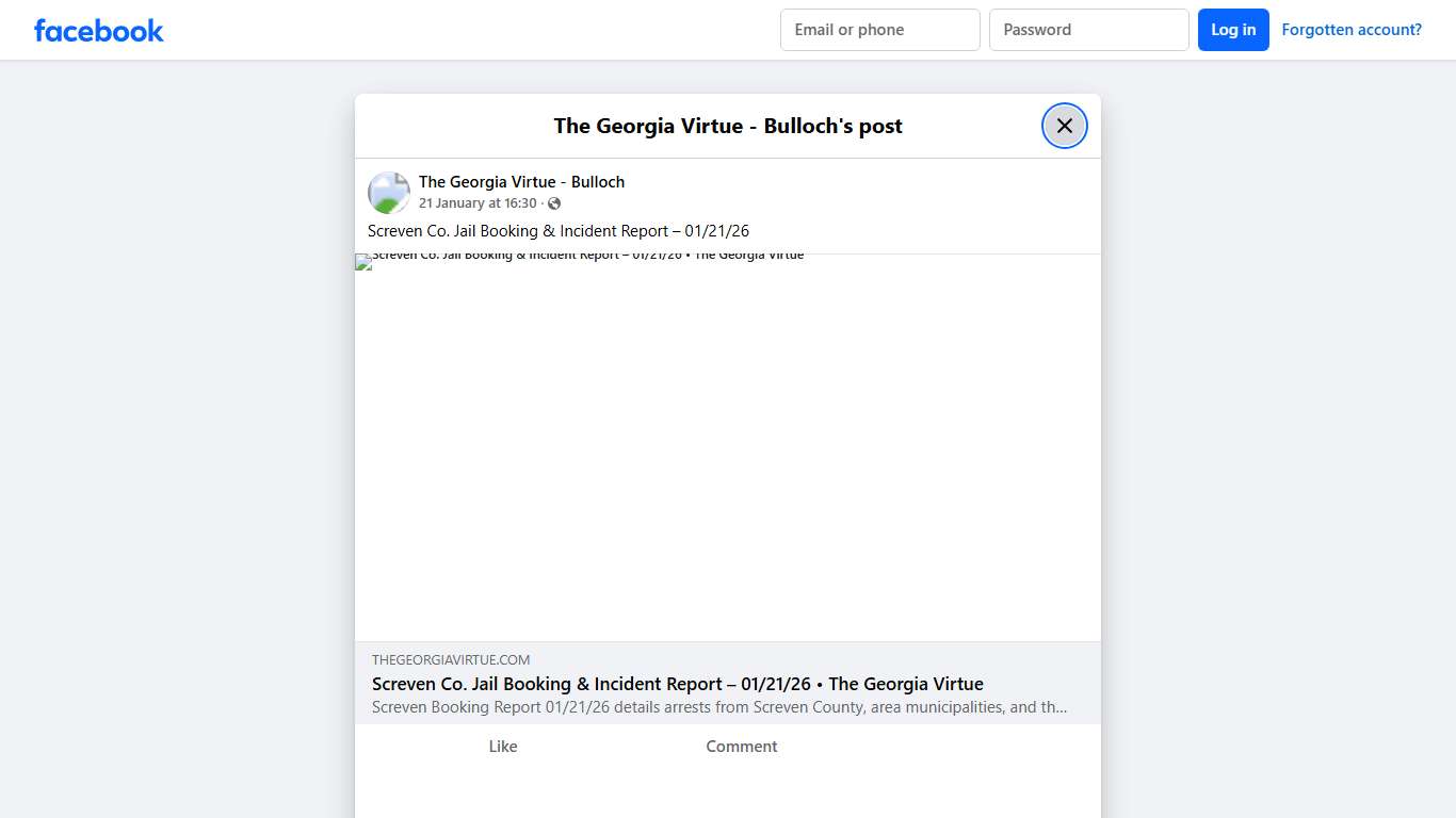 Screven Co. Jail Booking &... - The Georgia Virtue - Bulloch Facebook